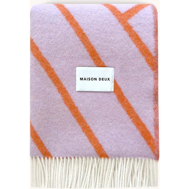 Maison Deux | Lines Blanket, Lilac and Orange | Maisonette | Maisonette