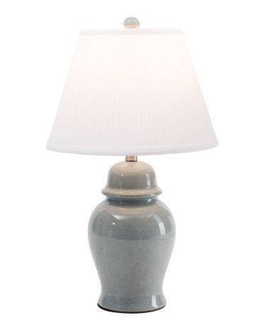 25in Crackle Glazed Ceramic Table Lamp | TJ Maxx