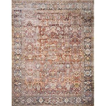Loloi ll Layla Collection Printed Vintage Persian Area Rug 7'6" x 9'6" Spice/Marine | Amazon (US)
