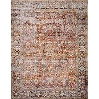 Loloi ll Layla Collection Printed Vintage Persian Area Rug 7'6" x 9'6" Spice/Marine | Amazon (US)
