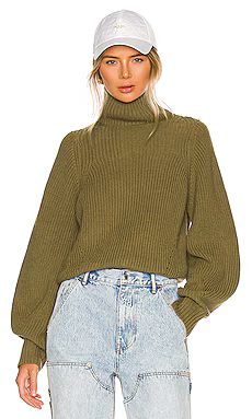 L'Academie Raylee Turtleneck Sweater in Dusky Green from Revolve.com | Revolve Clothing (Global)
