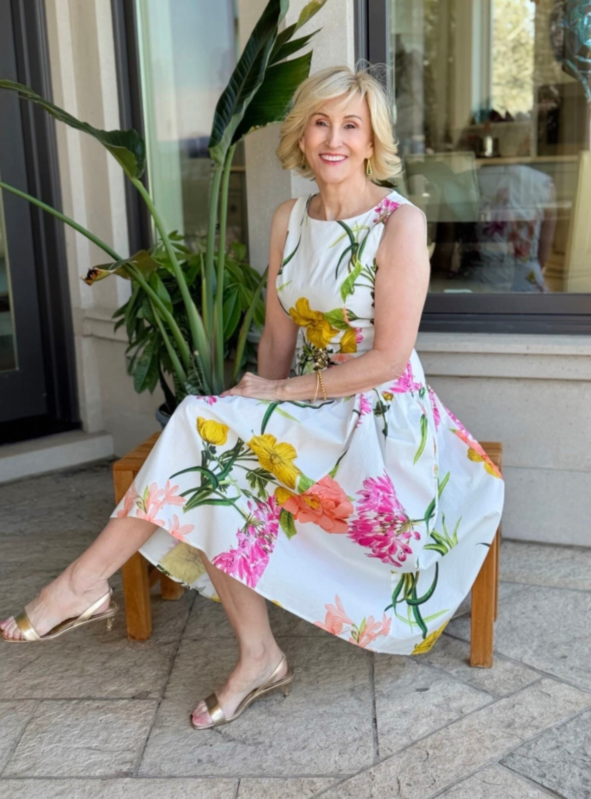 Feeling a little dressed-up-for-no-reason and I’m not mad about it 🤍🌸

This white floral dress from Macy’s is such an easy favourite—bright, colourful, and instantly uplifting without feeling over the top. I’ve paired it with gold kitten heels for just a hint of shine, which makes the whole look feel a bit more special.

One of those outfits that makes an ordinary day feel like it might have plans after all ✨

#LTKootd #LTKSeasonal #LTKOver40