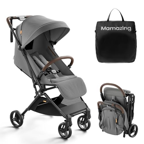 MAMAZING Ultra Air Lightweight Baby Travel Stroller with Carbon Fiber Frame, Compact & Airplane-Friendly, One-Handed Fold, 11.6 lbs, Perfect for Toddlers, Grey | Amazon (US)