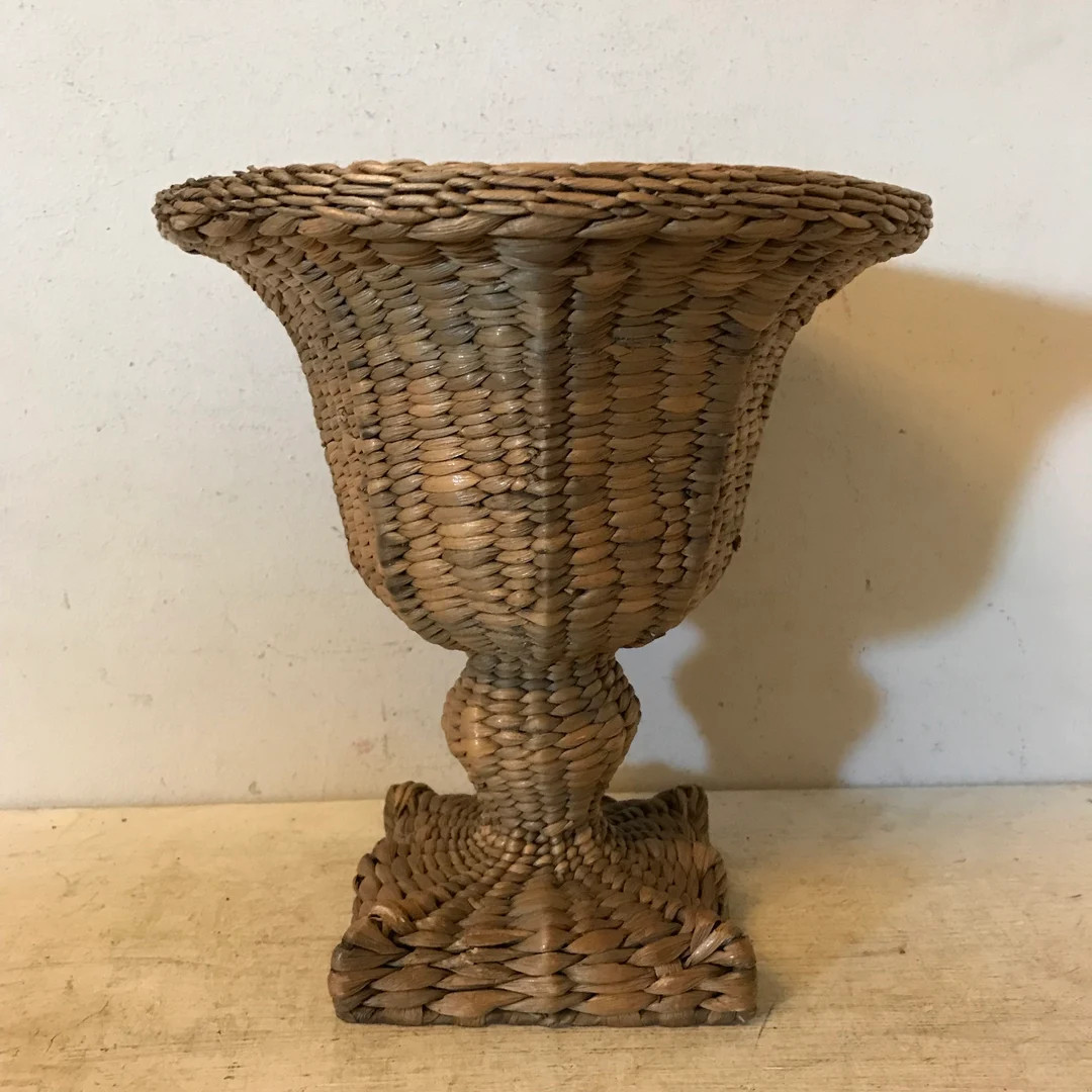 Antique French Wicker Urn Basket French Garden Footed Basket - Etsy | Etsy (US)