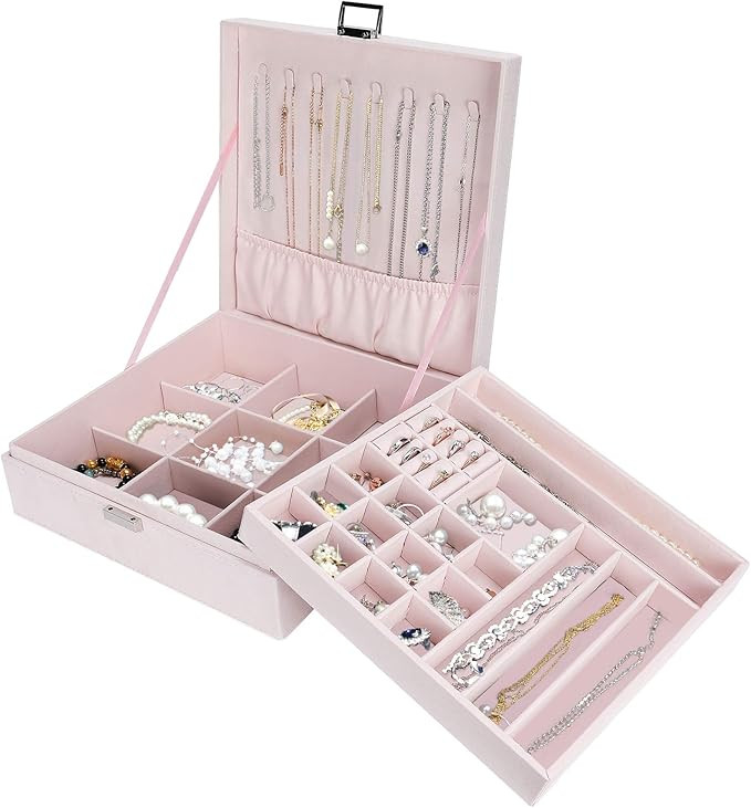 ProCase Jewelry Box Organizer for Women Girls, Two Layer Jewelry Display Storage Holder Case for ... | Amazon (US)