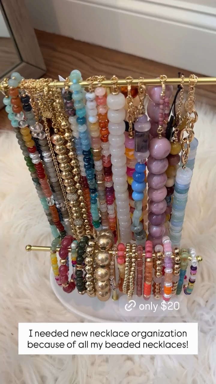 I needed new necklace organization because of all my beaded necklaces!