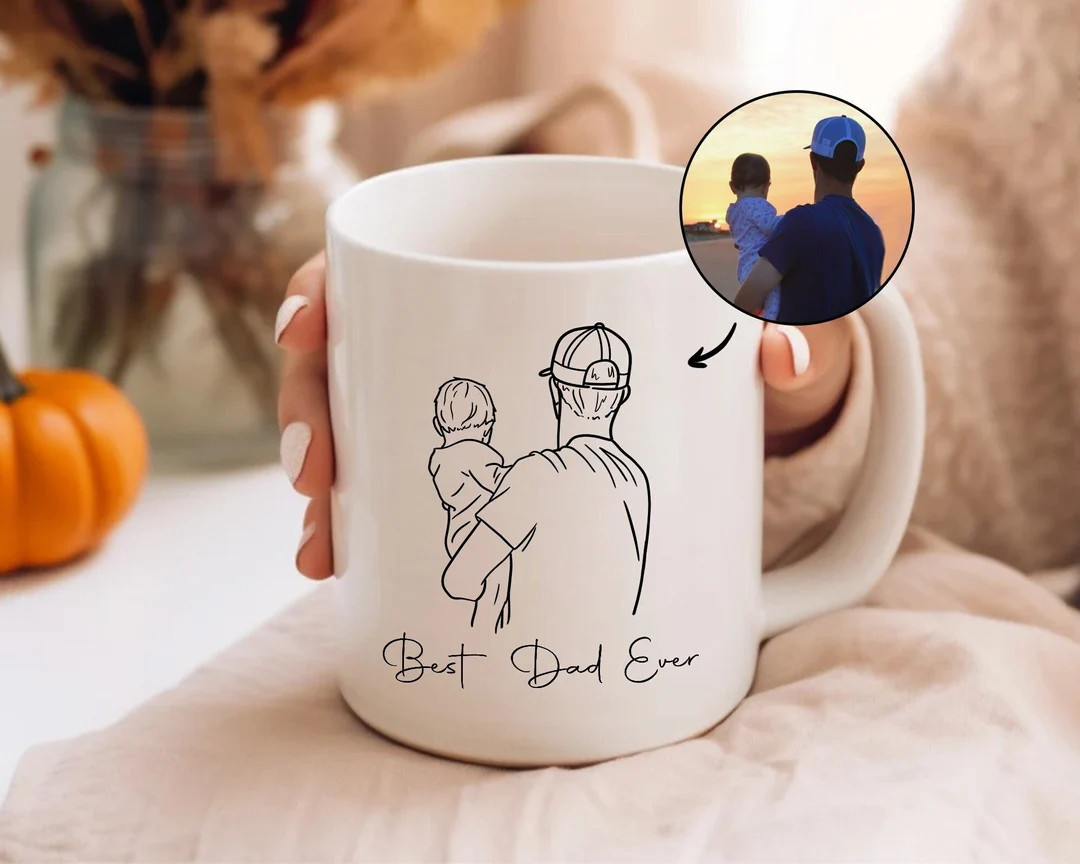 Custom Photo Mug for Dad, Dad Portrait Mug, Fathers Day Gifts, Dad Birthday Gifts, Gift for Husba... | Etsy (US)