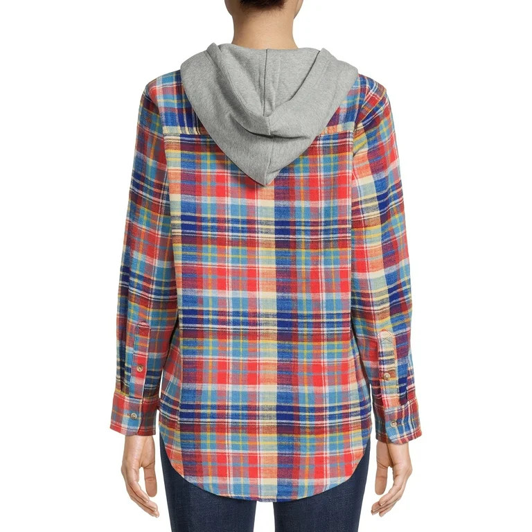 Time And Tru Women's Hooded Flannel | Walmart (US)