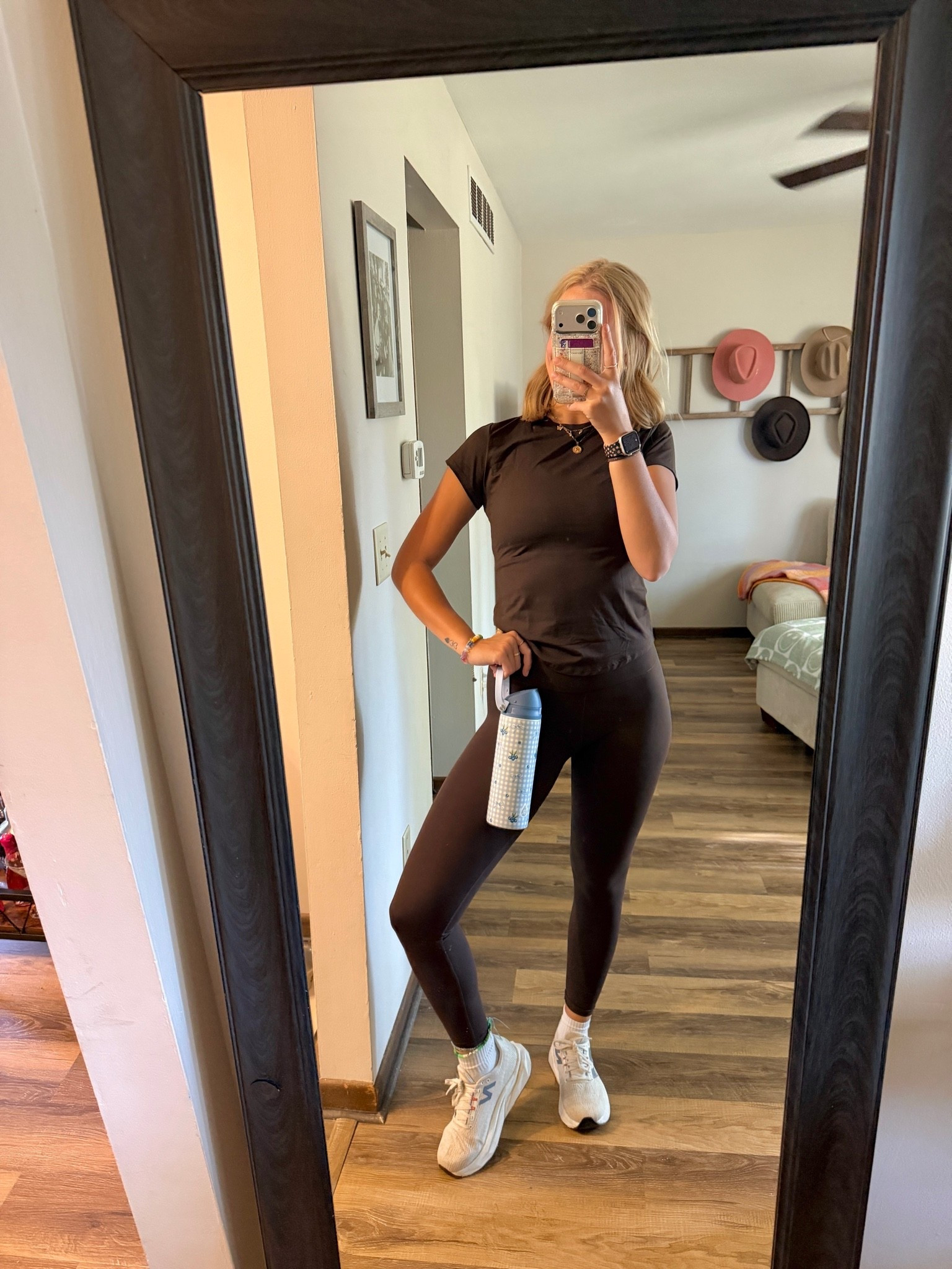 the CUTEST StudioSmooth activewear set from Old Navy — 06.02.26 🤎🏃🏼‍♀️💨🦵🏼

*linking up some more items from my recent Old Navy order :) 🛍️

Medium Tall in brown StudioSmooth tee (runs cropped & fitted so size up if you want a little space)
Small Tall in brown StudioSmooth leggings 
9 in New Balance sneakers from @DSW 
🧦 socks are from Old Navy too :)
🥤water bottle is from Walmart & the cutest thing everrrr 🩵

Old Navy finds, Old Navy order, recent order, Old Navy haul, Old Navy deals, trending at Old Navy, chic outfits, chic summer outfit ideas, basic shirts, summer tops, summer shoes, ballet flats, denim shorts, workout outfits, brown leggings

#LTKootd #LTKfitnessgoals #LTKActive