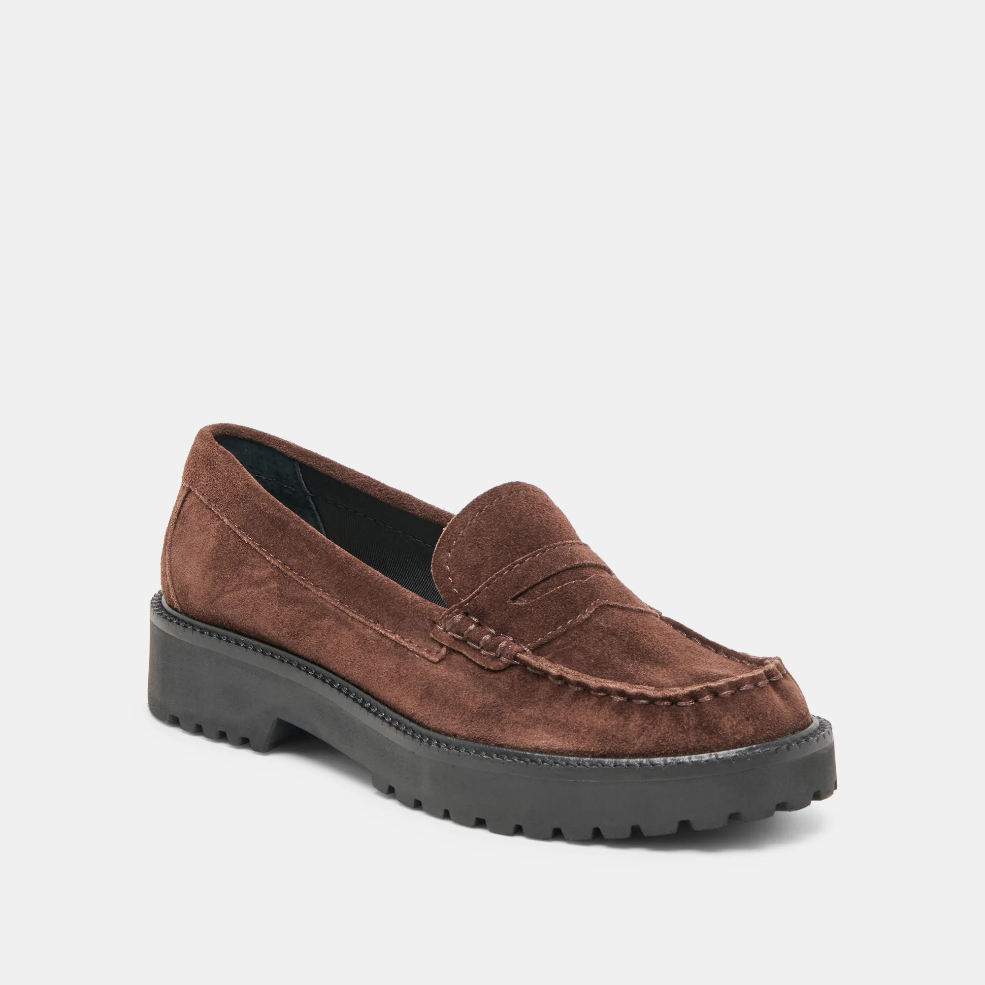 Merek Loafers Dk Brown Suede | DolceVita.com
