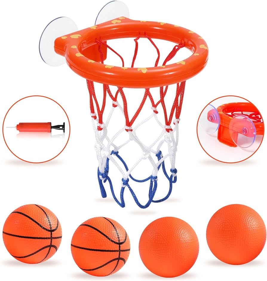 Bath Toys - Bathtub Basketball Hoop for Kids Toddlers,Bath Toys Shower Toys for Kids Ages 4-8,Suc... | Amazon (US)