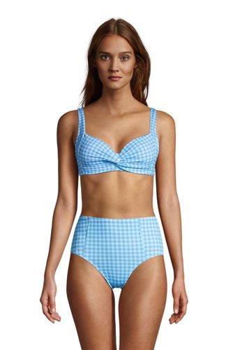 Women's Chlorine Resistant Twist Front Underwire Bikini Top Swimsuit Adjustable Straps | Lands' End (US)