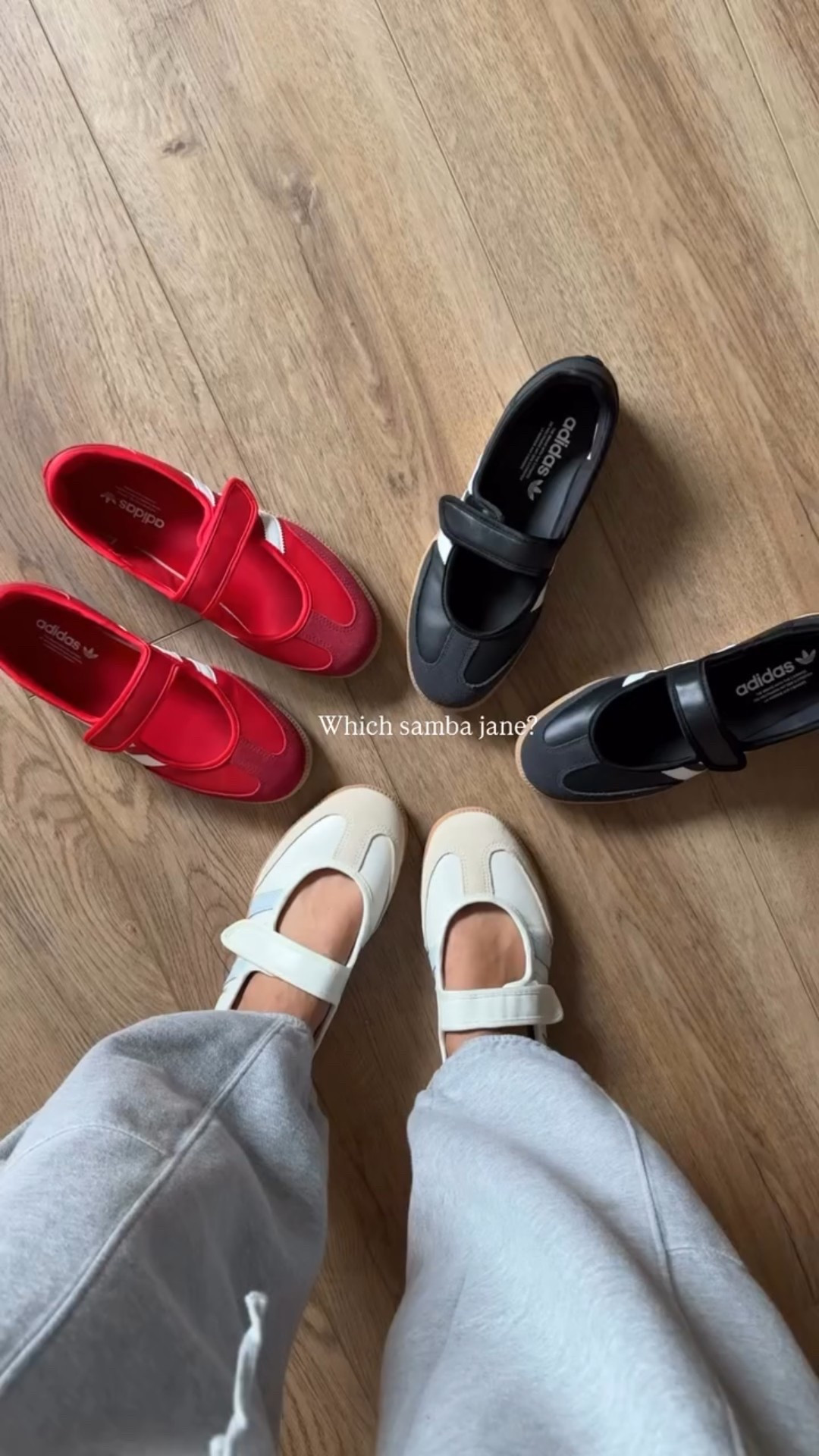 Adidas Samba Jane: Help!! Which color? 

After stalking the adidas website for restocks, I snagged 3 colors and 3 different sizes of the new samba jane sneakers. I cannot tell you how in love I am with the Mary Jane sneaker trend!! I’m usually an 8.5 but bought them in an 8 (my usual adidas size), 8.5, and 9 just to see how they fit. What color do you like the best? 👀 

How the samba Jane fits: The toe box on the shoe is pretty narrow, so if I had to pick I would say the 8.5 is the most comfortable (TTS) and 9 is enough room to spread and wiggle my toes, but overall that size is not big. I can wear the 8 without it feeling too small but my toes are right at the front without being suffocated.

#LTKStyleTip #LTKShoeCrush #LTKActive