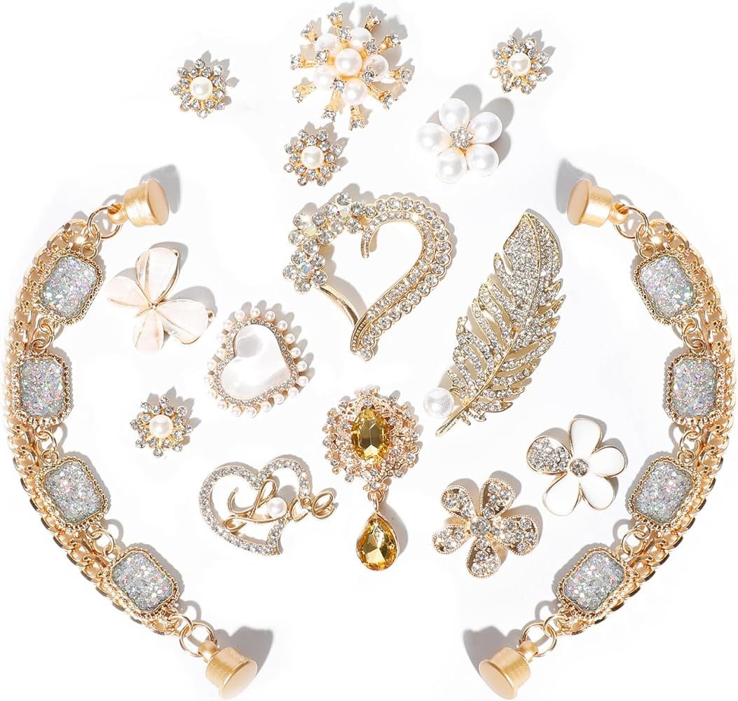 Bling Alloy Shoe Charms for Women,Flower,Butterfly Rhinestone Shoe Decoration Charms for Girls, D... | Amazon (US)