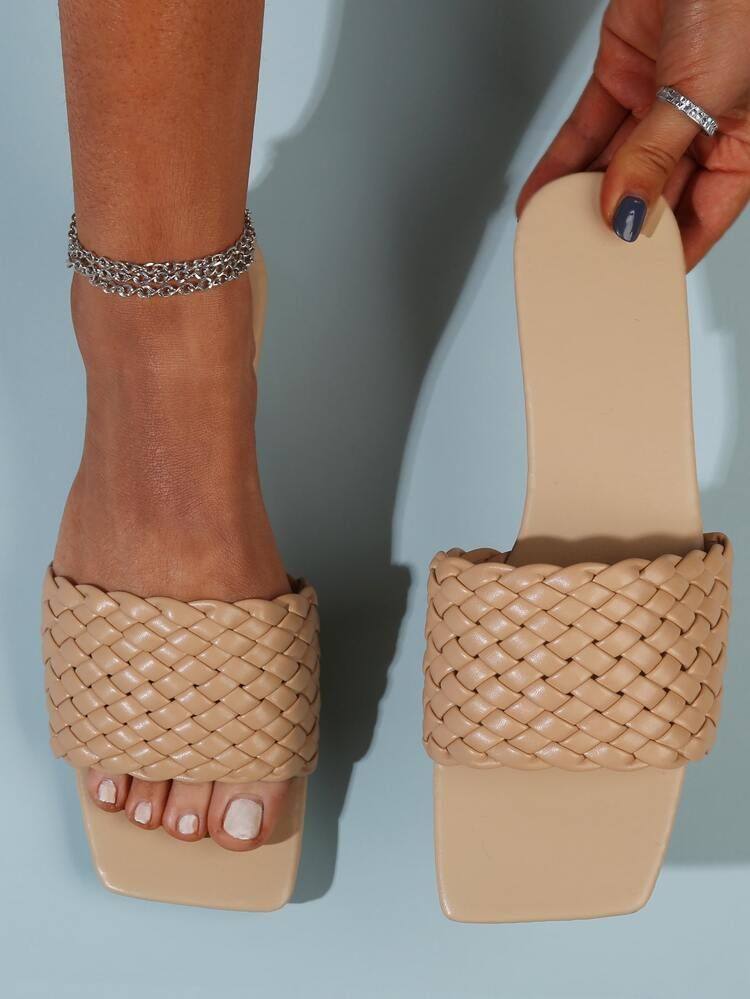 Solid Braided Slide Sandals | SHEIN