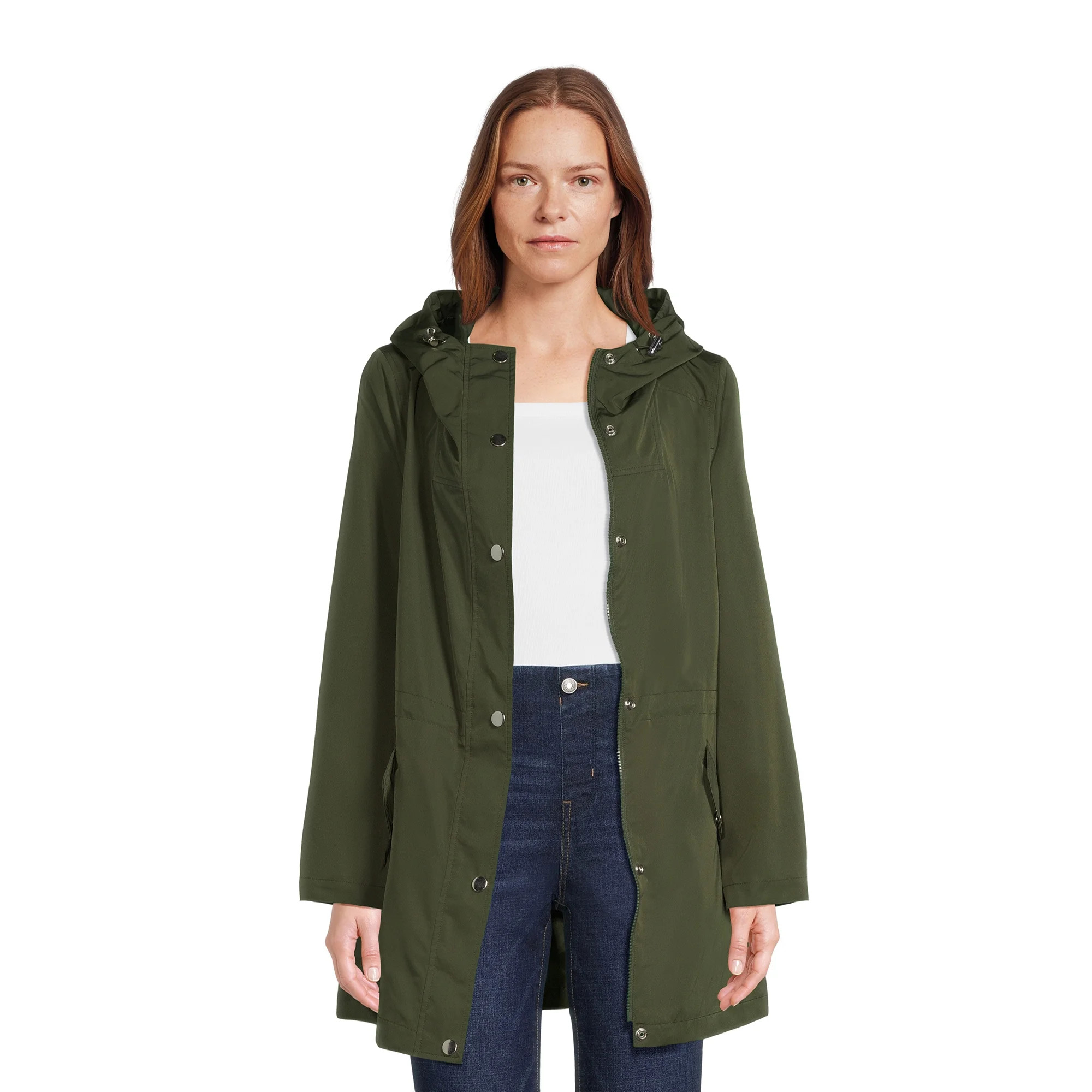 Time and Tru Women's Lightweight Anorak Jacket with Hood - Walmart.com | Walmart (US)