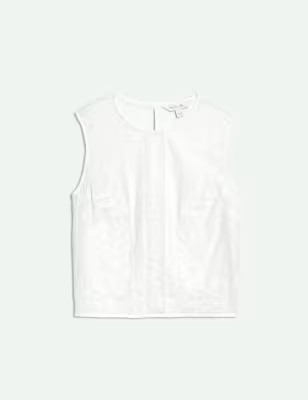Pure Cotton Sleeveless Mesh Top | M&S X SIENNA MILLER | M&S | Marks & Spencer IE
