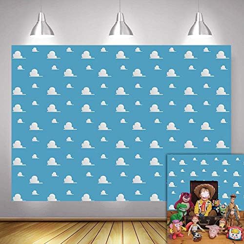 Amazon.com : Fanghui 7x5FT Cartoon Kids Backdrop Blue Sky White Clouds Background Birthday Party ... | Amazon (US)