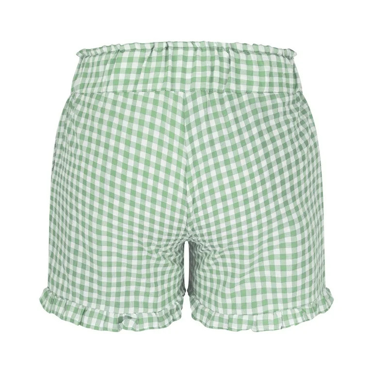 Lovzfmll Shorts for Women, Comfy Gingham Plaid Beach Bottoms with Pockets, Casual Ruffle Hem Loun... | Walmart (US)