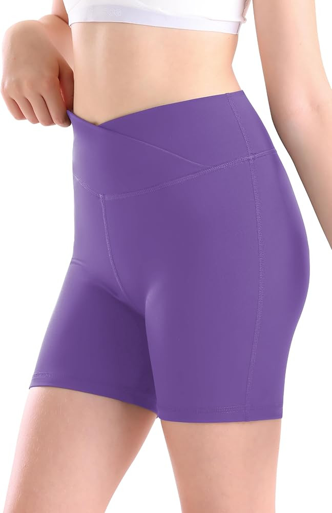 MEJING Girls Athletic Shorts Size 10-12, Deep Purple Biker Volleyball Shorts V Cross Waist, Kids ... | Amazon (CA)