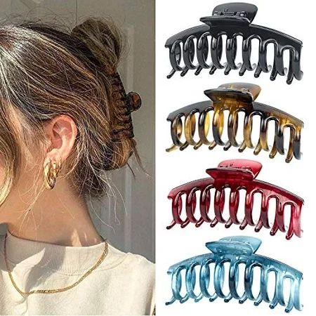 Large Hair Claw Clips for Thick Hair, 4.3 Inch Hair Clips for Women and Girls, Big Hair Jaw Clips St | Walmart (US)