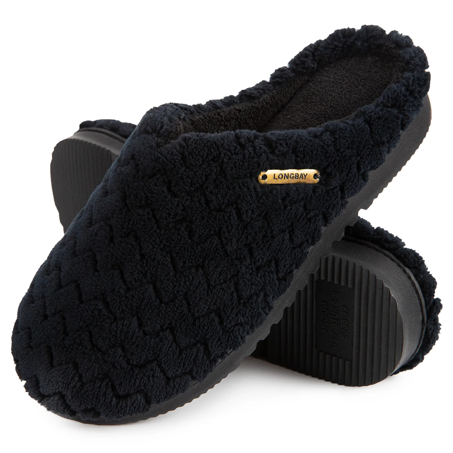 LongBay Women’s Soft Flannel Memory Foam Slippers Slip on House Shoes Indoor Outdoor | Walmart (US)