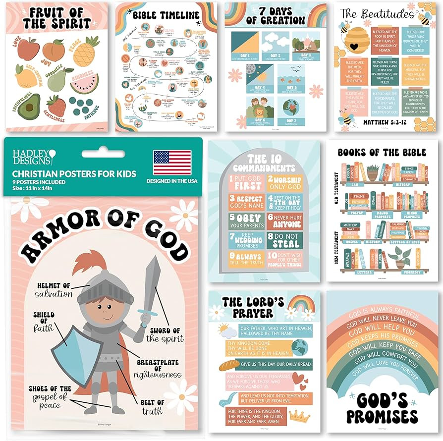 9 Retro Sunday School Decorations For Classroom - Sunday School Posters, Christian Posters, Chris... | Amazon (US)