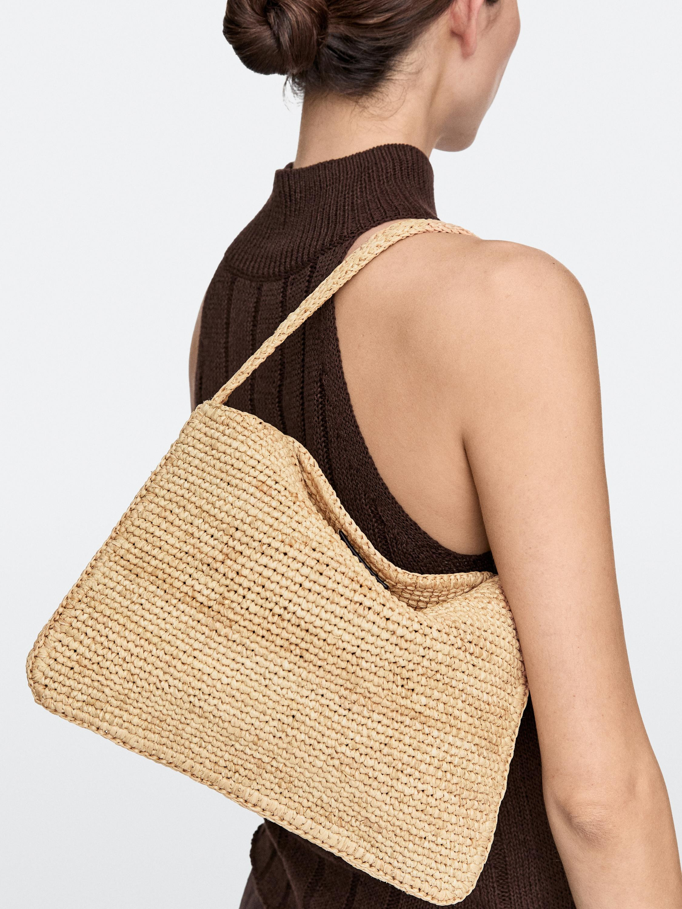 Small raffia shoulder bag · Beige · Bagsâ Andâ Backpacks | Massimo Dutti | Massimo Dutti US