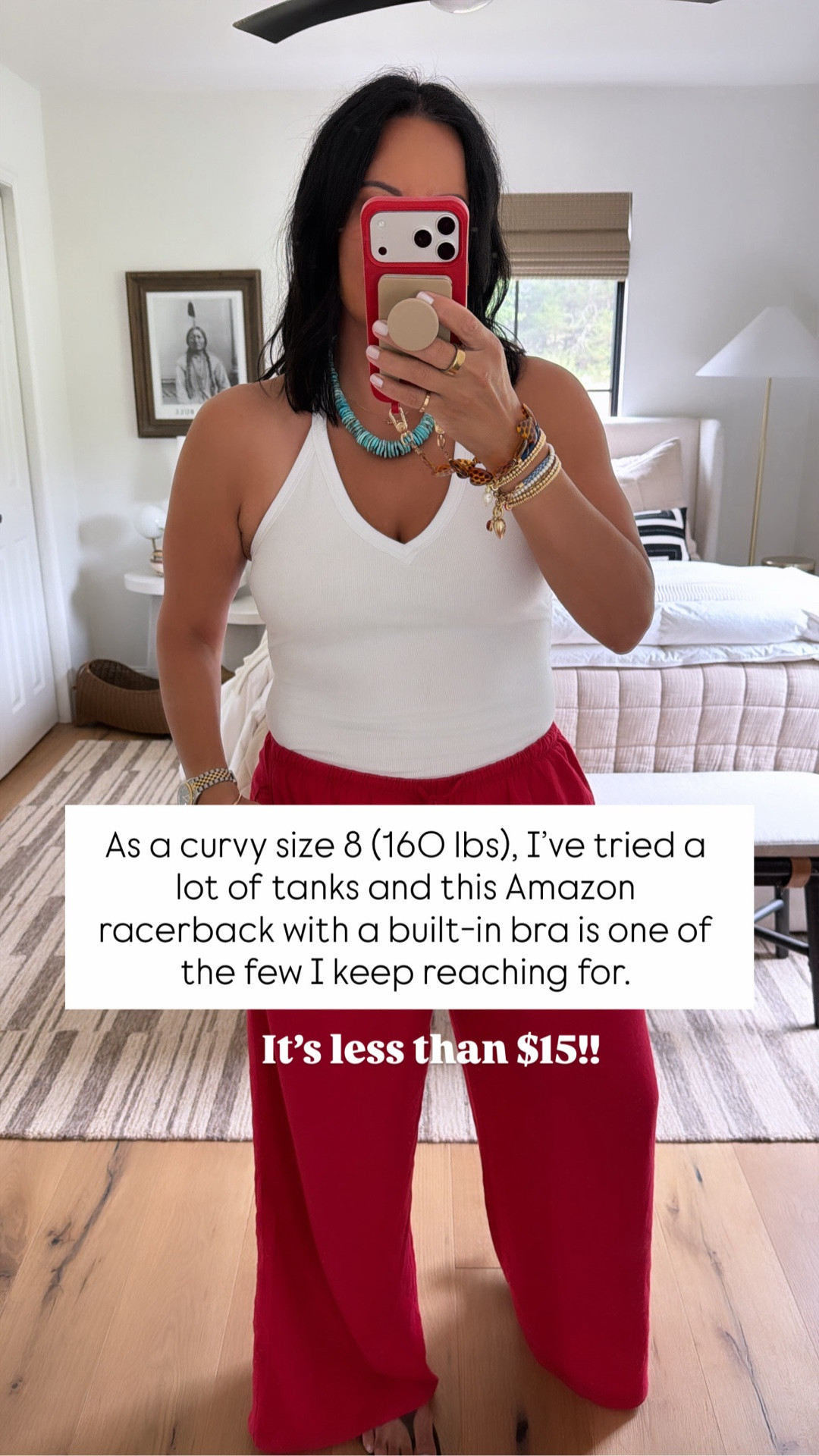 I have this tank in both size medium and large depending on if I’m wearing it under something (size medium) or by itself (size large).

#LTKSaleAlert #LTKMidsize #LTKOver40