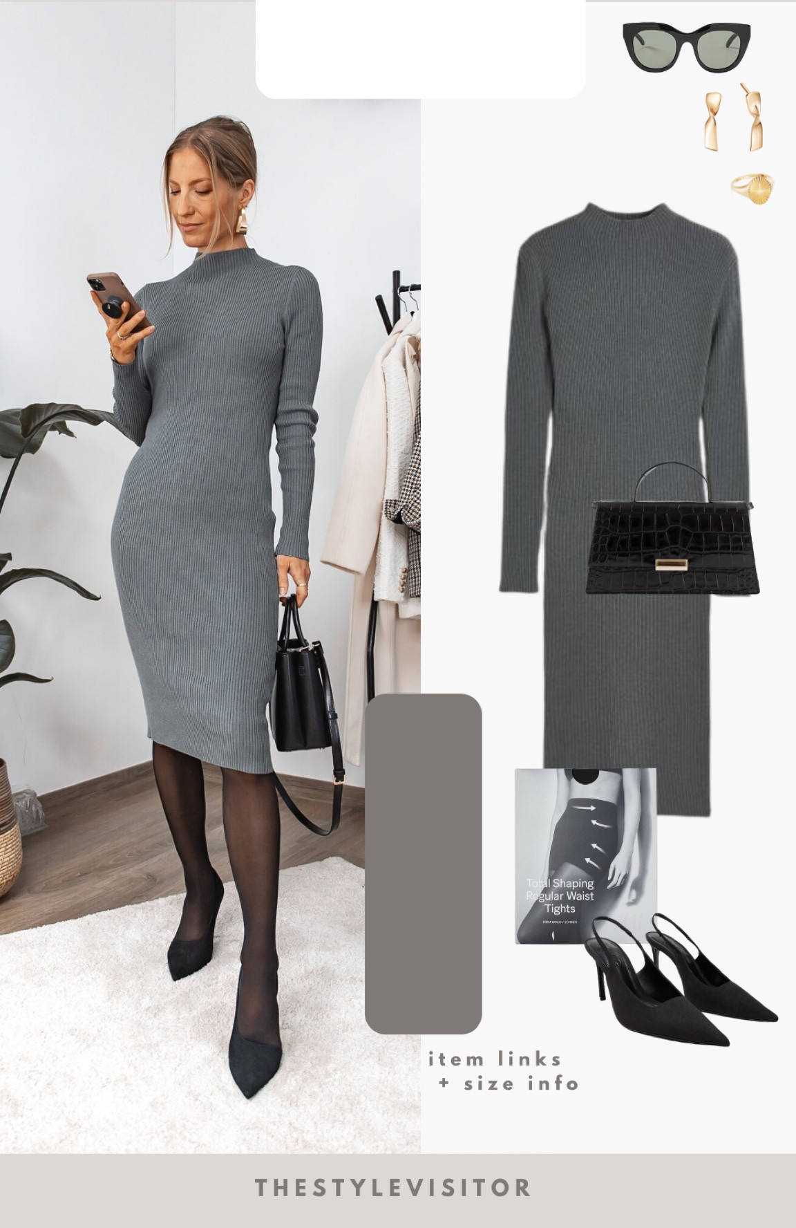 Simple workwear dress. I sized down to xs but the length is a bit short. However I was afraid it was too lose around the hips otherwise. Perfect to wear with a long black overcoat as I suggested. Read the size review/size guide to pick the right size.

Leave a 🖤 if you want to see more knit dress looks for work

#knitdress #workoutfit #dress #autumn #fall #grey 

#LTKstyletip #LTKworkwear #LTKSeasonal