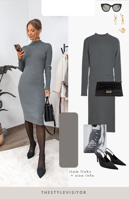 Simple workwear dress. I sized down to xs but the length is a bit short. However I was afraid it was too lose around the hips otherwise. Perfect to wear with a long black overcoat as I suggested. Read the size review/size guide to pick the right size.

Leave a 🖤 if you want to see more knit dress looks for work

#knitdress #workoutfit #dress #autumn #fall #grey 

#LTKstyletip #LTKworkwear #LTKSeasonal