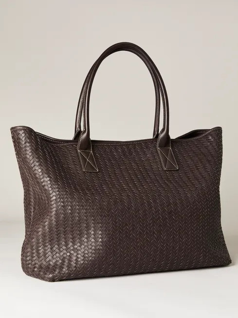 Zoe Woven Leather Tote Bag | J.McLaughlin