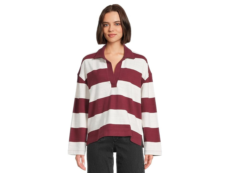 Madewell Chad Rugby Stripe Polo Women's Clothing Aroma : 2XL (Women's 18), Cotton | Zappos