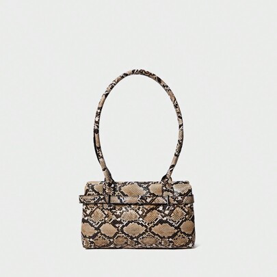 Women's Y2K Snake Skin Print Casual Shoulder Bag | SHEIN