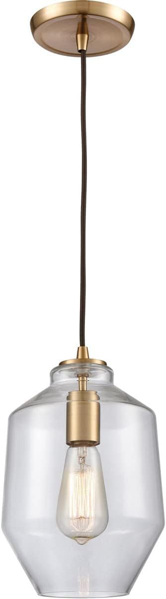 Elk Home 10900/1 Barrel 7'' Wide 1 in Light Mini Pendant in Satin Brass | Amazon (US)