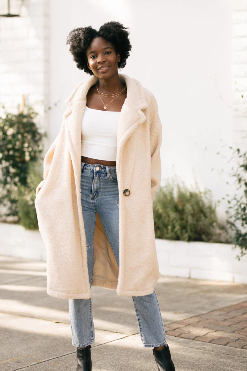 Mandy Lapel Teddy Coat | Morning Lavender