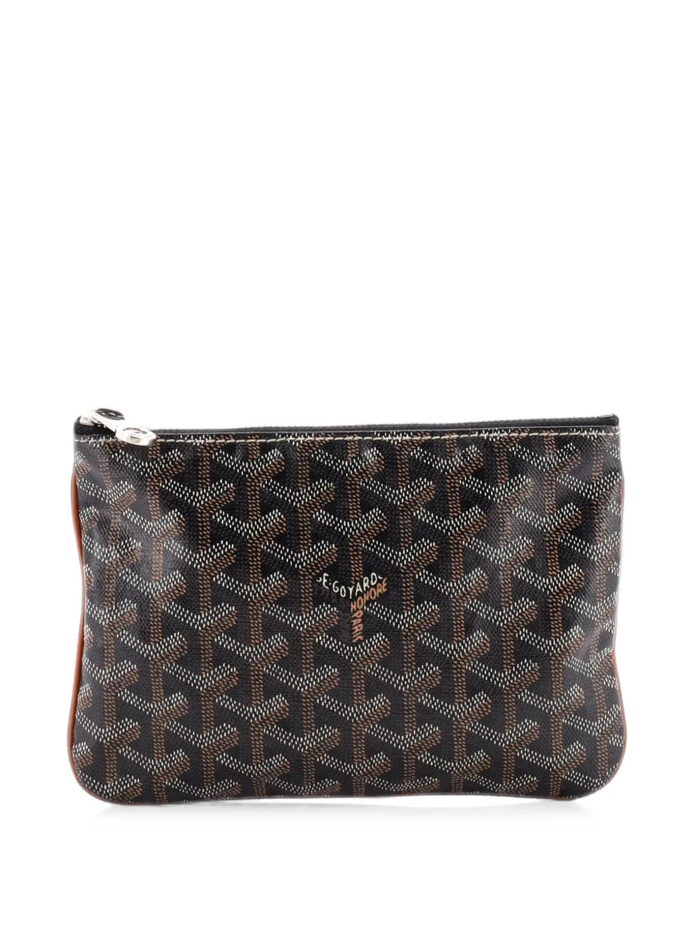 Goyard Pre-Owned Senat Zip Coated Canvas PM pouch - Black | Farfetch Global