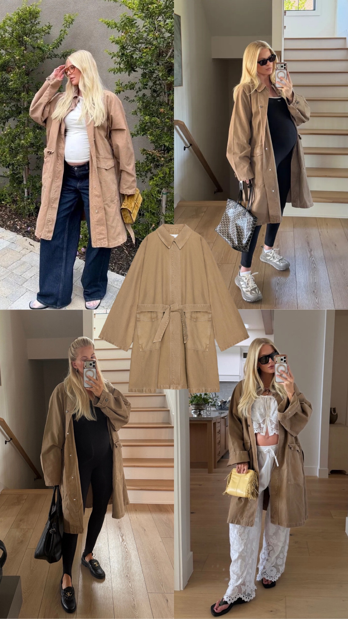 I’m in the xs/s in jacket! 

Sizing:
Top left - med topic 29 reg in jeans (sized up for pregnancy), shoes tts
Top right - sized up 2 in romper, shoes tts
Bottom left - small in onesie, shoes tts
Bottom right - med in tank & pants, shoes tts

#LTKootd #LTKBump #LTKSeasonal