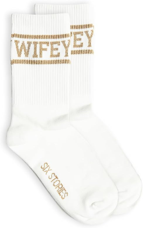 Wifey Socks for the Stylish Newlywed Chic | Soft, Comfy, Honeymoon Essential with Gold Text | Uni... | Amazon (US)