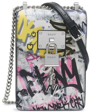 Dkny Elissa North South Graffiti Leather Phone Crossbody | Macys (US)