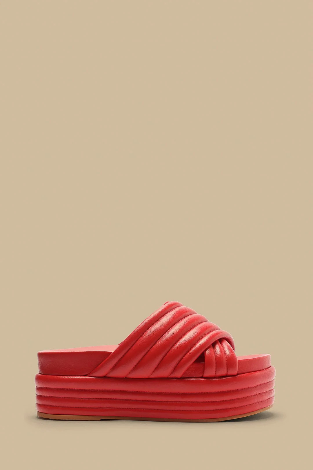 Red Puff Platform Sandal | FarmRio (US)