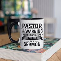Funny Pastor Sermon Mug, Christian Church Pastors Coffee Mugs, Tumbler, Travel Beer Can Holder Cooler, Water Bottle | Etsy (US)