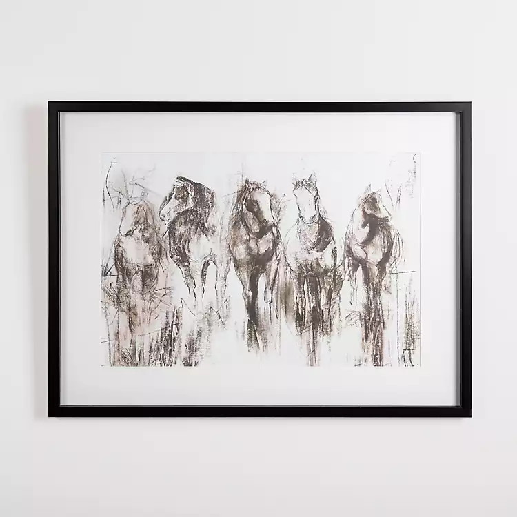 New! Horse Stampede Framed Art Print | Kirkland's Home
