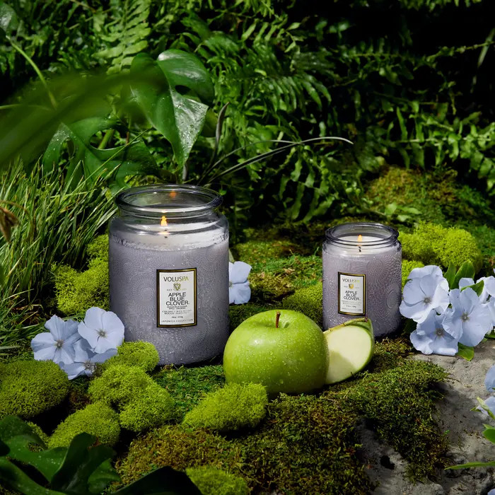 Apple Blue Clover Small Embossed Jar Candle | Nordstrom