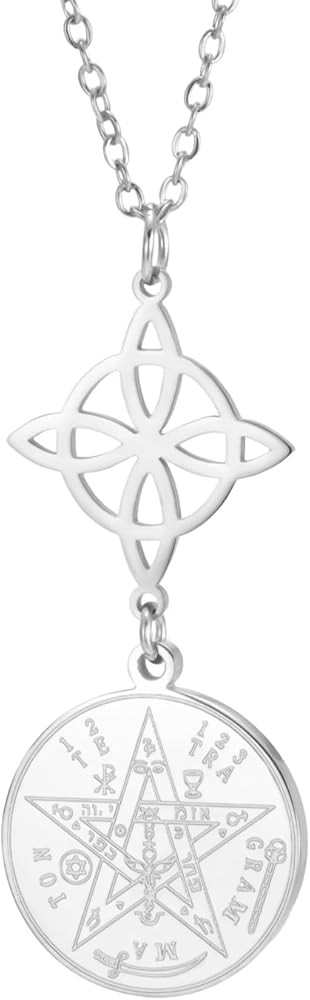 LIKGREAT Witches Knot Necklace Tetragrammaton Pendant Pentagram Necklace Mystical Religious Symbo... | Amazon (US)