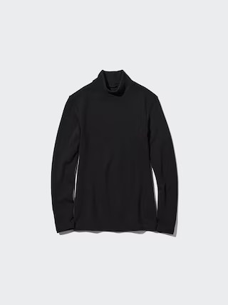 Women's HEATTECH Ultra Warm T-Shirt High Neck with Moisture-Wicking Black XL UNIQLO US | UNIQLO (US)