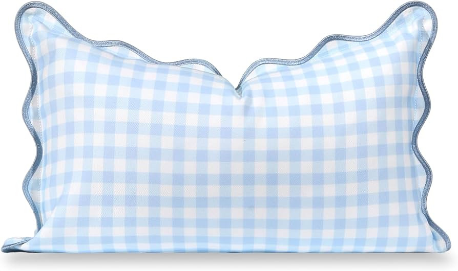 Hofdeco Premium Coastal Hampton Scalloped Patio Indoor Outdoor Lumbar Pillow Cover Only, 12"x20" ... | Amazon (US)