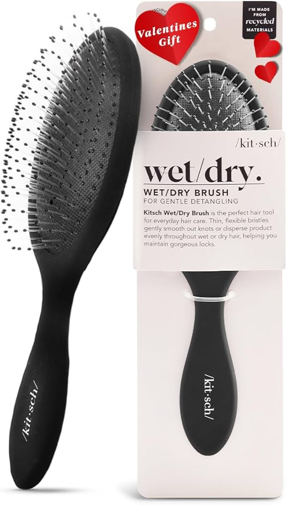 Kitsch Hair Detangler Brush - Soft Bristle Detangling Brush for Women with Curly & Straight, Dry ... | Amazon (US)