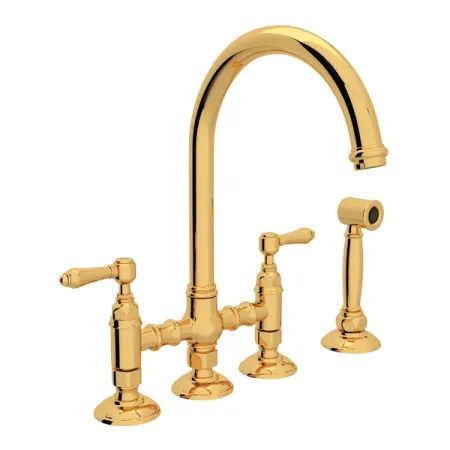 Italian Kitchen San Julio 1.8 GPM Bridge Faucet with Two Lever Metal Handles - Includes Sidespray | Build.com, Inc.