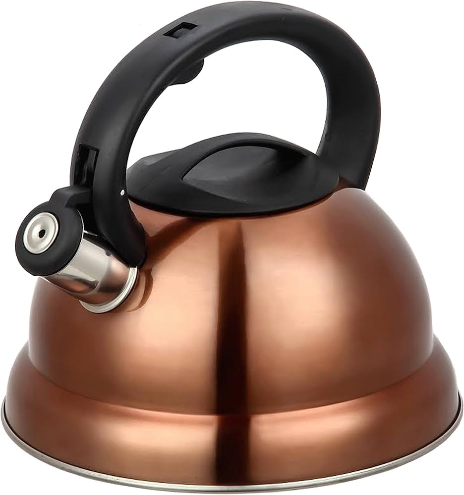 3 Quart Whistling Tea Kettle - Modern Stainless Steel Whistling Tea Pot for Stovetop with Cool Gr... | Amazon (US)